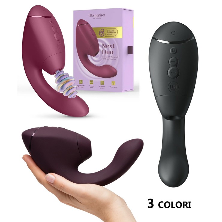WOMANIZER NEXT DUO STIMOLATORE DOPPIO SUCCHIA CLITORIDE E...