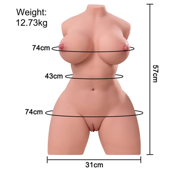 ALANNA TORSO FEMMINILE CON APP VIBRANTE E MOVIMENTO SU E GIÙ