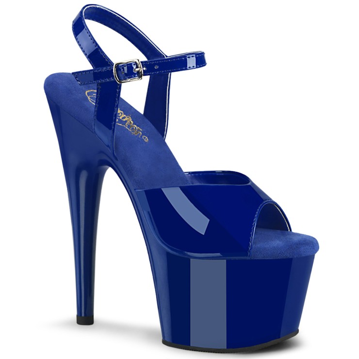 SANDALI BLU INTENSO SEXY TACCO 17 NUMERO GRANDE PLEASER
