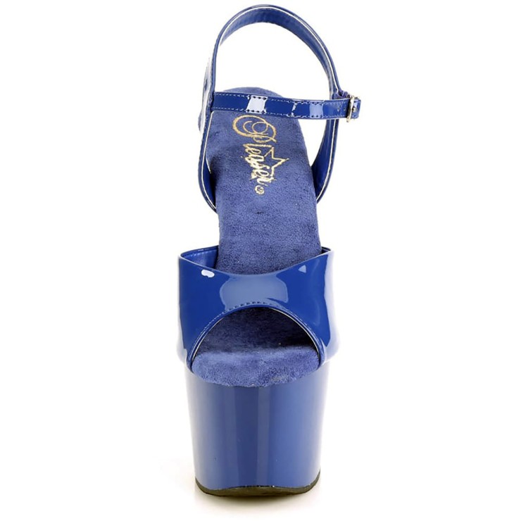 SANDALI BLU INTENSO SEXY TACCO 17 NUMERO GRANDE PLEASER 2