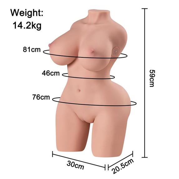DENNEHY TORSO REALISTICO DI DONNA CHE VIBRA CON MOVIMENTO E APP