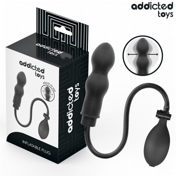PLUG ANALE GONFIABILE CON FORMA ALLUNGATA ERGONOMICA E CON POMPETTA MANUALE