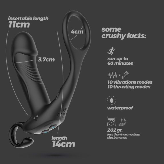 MASSAGGIATORE PROSTATICO WIRELESS CON ANELLO E MOVIMENTO SU E GIÙ MAGOO