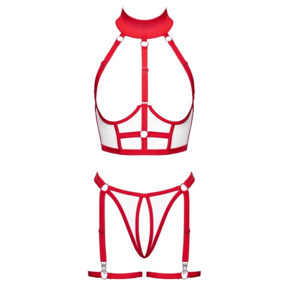 copy of SET INFERMIERA 2 PEZZI STILE HARNESS CON SENO E PERIZOMA APERTI COTTELLI