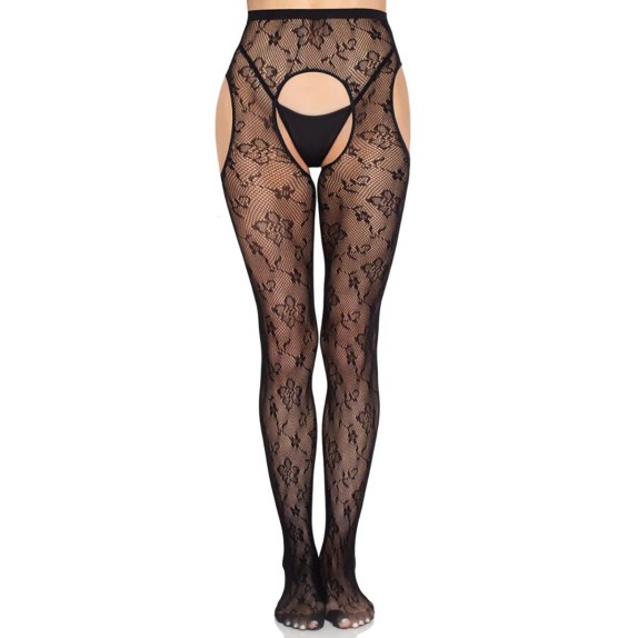 COLLANT APERTI SEXY TRAMA FLOREALE A RETE FINA LEG AVENUE