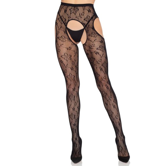 COLLANT APERTI SEXY TRAMA FLOREALE A RETE FINA LEG AVENUE