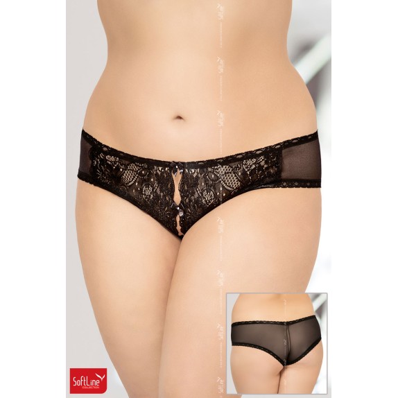SLIP SEXY DONNA APERTO IN TULLE E PIZZO TAGLIE FORTI SOFTLINE
