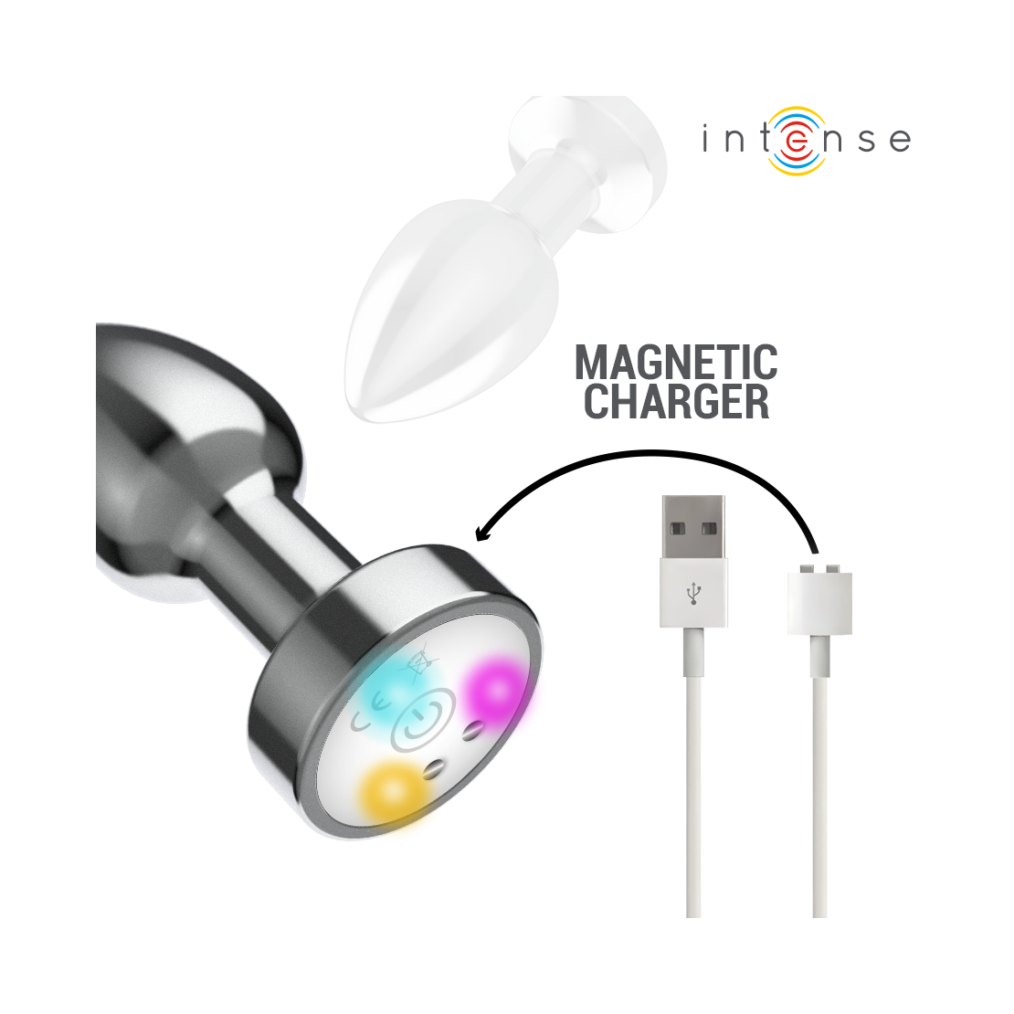 PLUG ANALE VIBRANTE IN METALLO CON LUCI LED E...