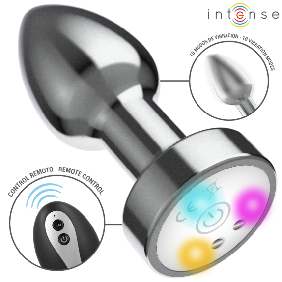 PLUG ANALE VIBRANTE IN METALLO CON LUCI LED E TELECOMANDO WIRELESS VARIE DIMENSIONI