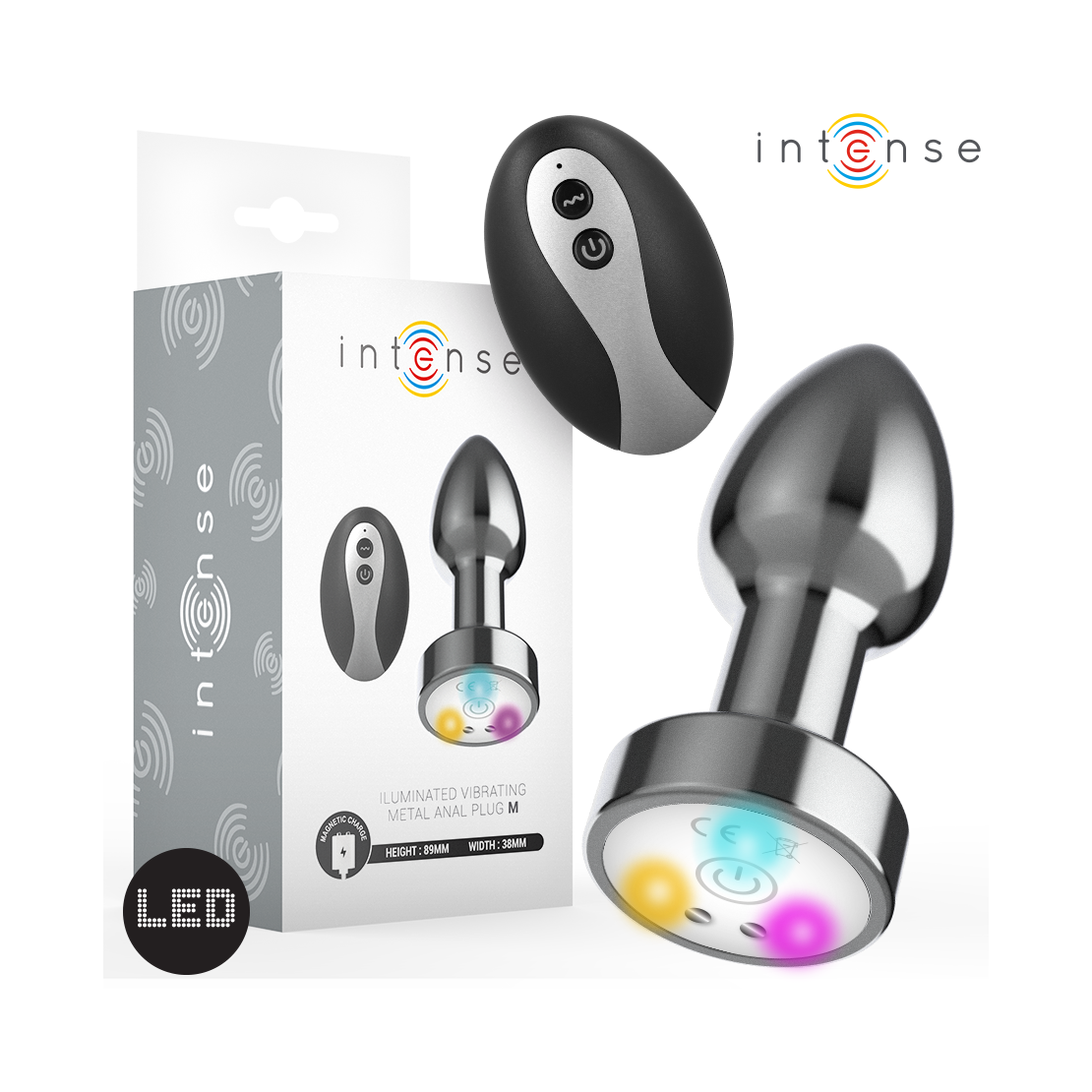 PLUG ANALE VIBRANTE IN METALLO CON LUCI LED E...