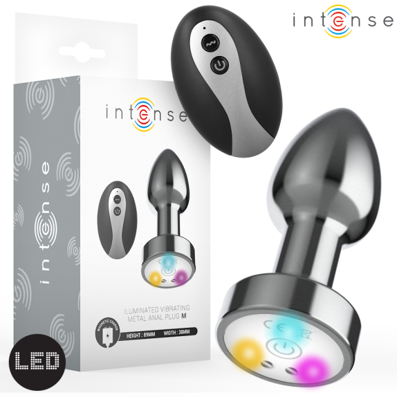 PLUG ANALE VIBRANTE IN METALLO CON LUCI LED E TELECOMANDO WIRELESS VARIE DIMENSIONI