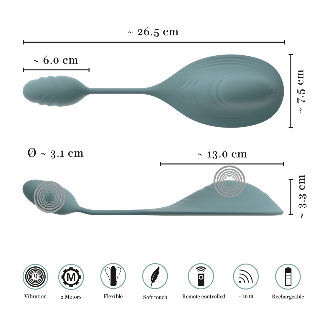 STIMOLATORE VIBRANTE PER CLITORIDE CON PALLINA...