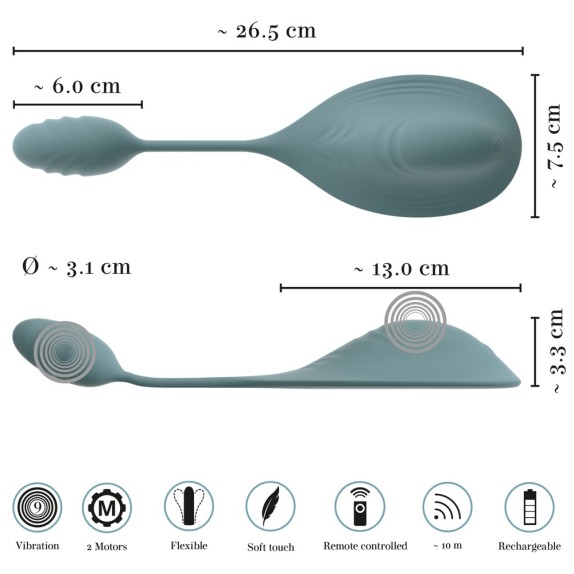 STIMOLATORE VIBRANTE PER CLITORIDE CON PALLINA VAGINALE ANALE CON TELECOMANDO VIBEPAD MINI