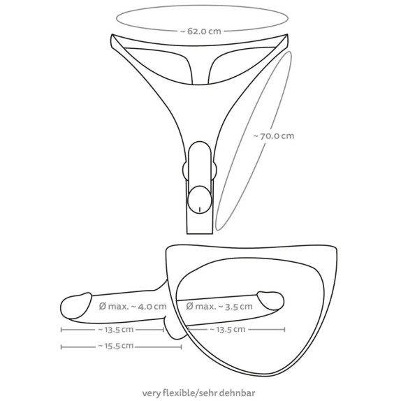 MUTADINA STRAP-ON DOPPIO REALISTICO CON FALLO INTERNO