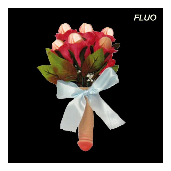 BOUQUET MUSICALE DA SPOSA CON PISELLI FLUO E ROSE VARI COLORI