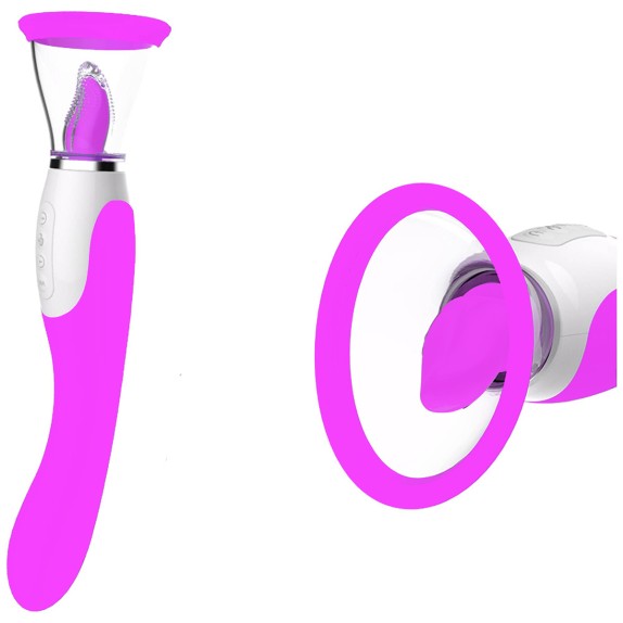DREAM PLEASURE DELUXE 2+ SEX TOY 2IN1 CON VIBRAZIONE LINGUA E COPPETTA