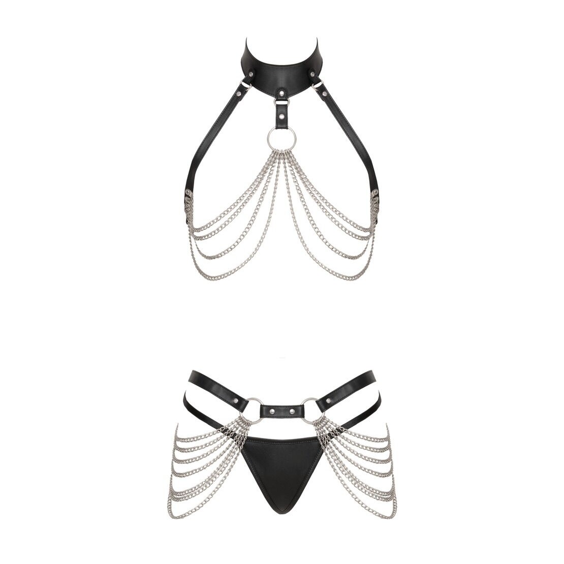 SET 3 PEZZI HARNESS SEXY REGOLABILE IN ECOPELLE...