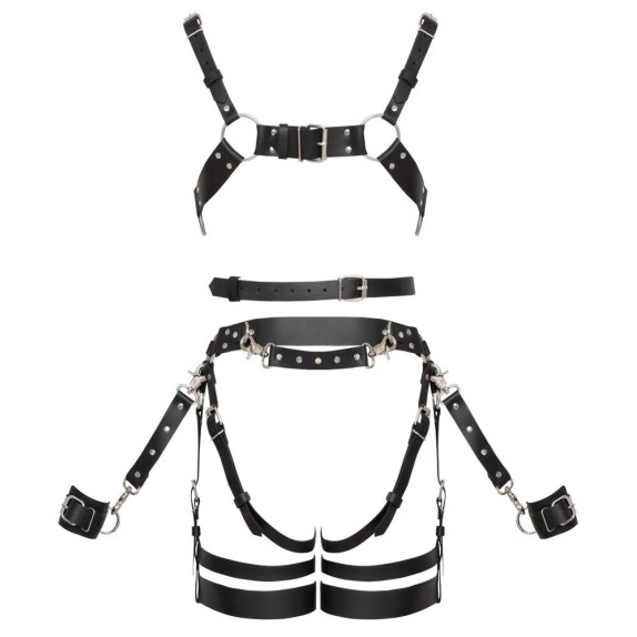 HARNESS SEXY PER DONNA IN PELLE VERA CON MANETTE ZADO