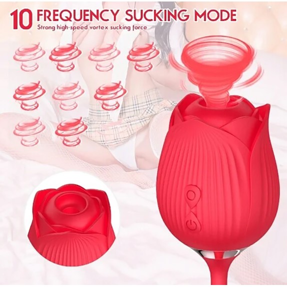 SEX TOY 2IN1 CON ROSA SUCCHIA CLITORIDE E VIBRATORE INTERNO A SPINTA
