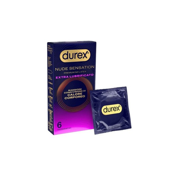 PROFILATTICI NUDE SENSATION EXTRA LUBRIFICATO SENZA LATTICE DUREX 6 PZ