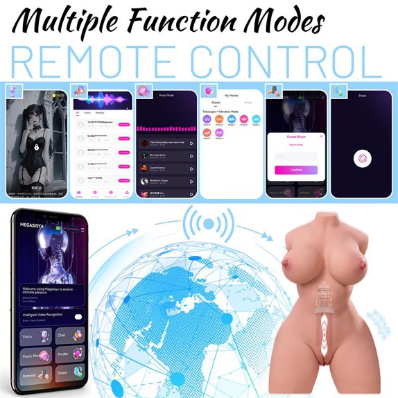ALANNA TORSO FEMMINILE VIBRANTE E MOVIMENTO SU E GIÙ CON APP