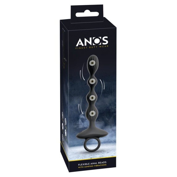PALLINE ANALI VIBRANTI ULTRA FLESSIBILI CON BASE CON ANELLO ANOS