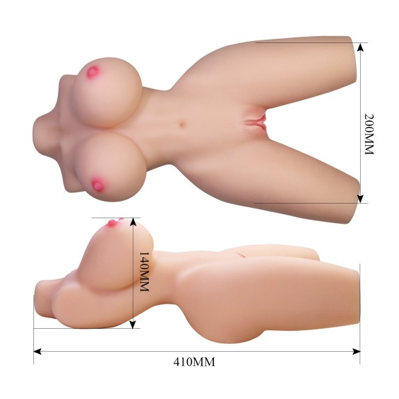 MASTURBATORE REALISTICO BUSTO DI DONNA CON VAGINA E ANO PENETRABILI E CORPO SNODABILE LILY