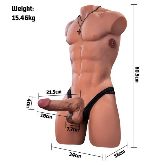 HENRY TORSO MASCHILE CON ANO E DILDO VIBRANTE A SPINTA CON APP