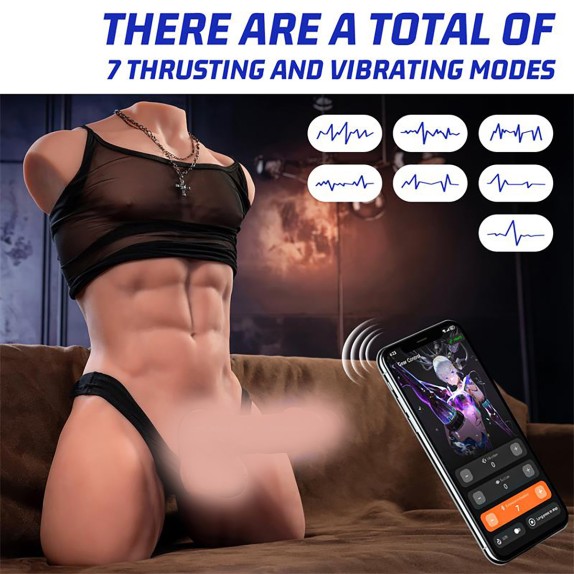 HENRY TORSO MASCHILE CON ANO E DILDO VIBRANTE A SPINTA CON APP