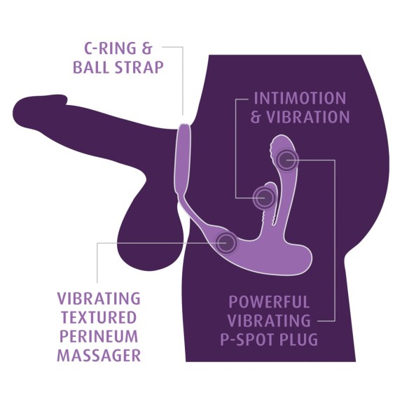 STIMOLATORE PROSTATICO VIBRANTE CON MOVIMENTO E ANELLO ASS-GASM