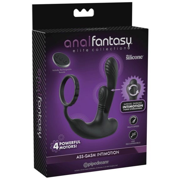 STIMOLATORE PROSTATICO VIBRANTE CON MOVIMENTO E ANELLO ASS-GASM