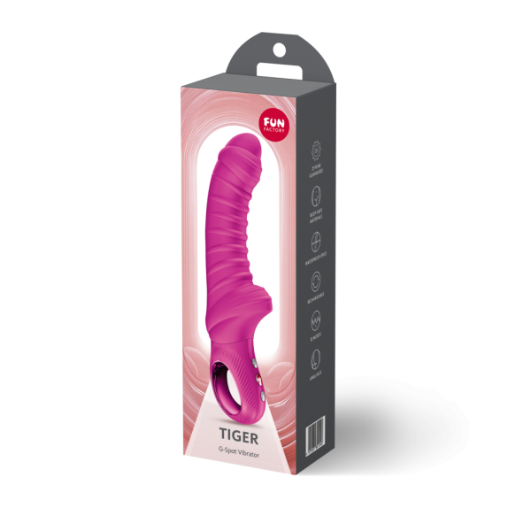 VIBRATORE RABBIT CON PUNTA RICURVA PER PUNTO G E SUPERFICIE SCANALATA PER CLITORIDE TIGER
