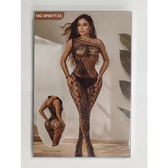 CATSUIT SEXY PER DONNA APERTA CON INTAGLI E TRAMA FLORALE