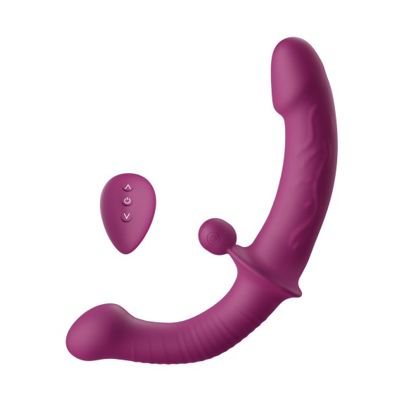 STRAPLESS DOPPIO STRAP-ON VIBRANTE CON TELECOMANDO