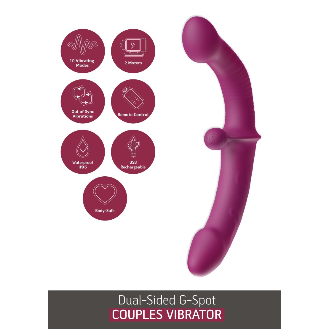 STRAPLESS DOPPIO STRAP-ON VIBRANTE CON TELECOMANDO