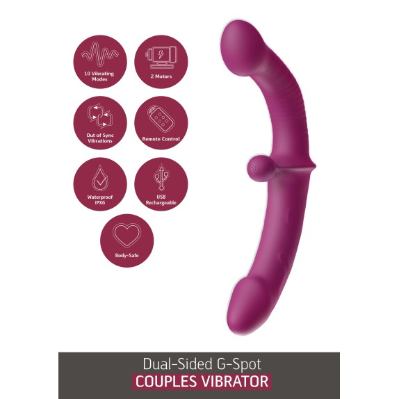 STRAPLESS DOPPIO STRAP-ON VIBRANTE CON TELECOMANDO