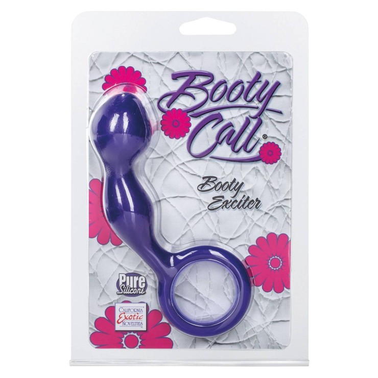 TAPPO ANALE IN SILICONE INCURVATO VIOLA CON ANELLO BOOTY CALL  2