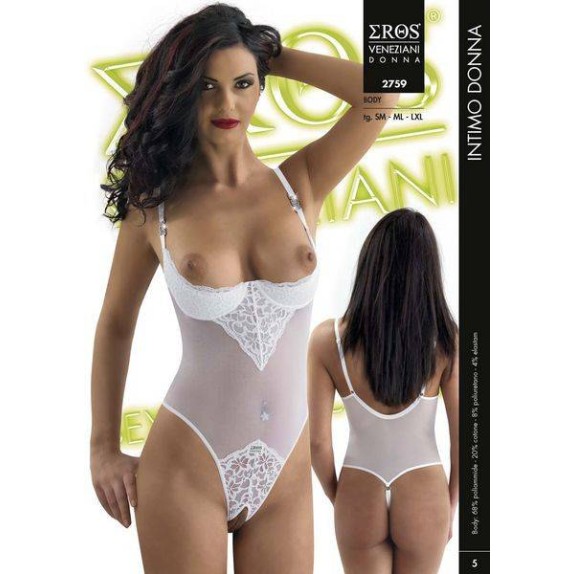 BODY PER DONNA APERTO ALL'INGUINE IN PIZZO APERTO