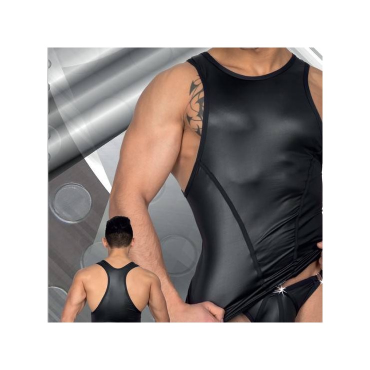 CANOTTA SEXY INTIMO MASCHILE IN SPANDEX NERA EROS VENEZIANI 2