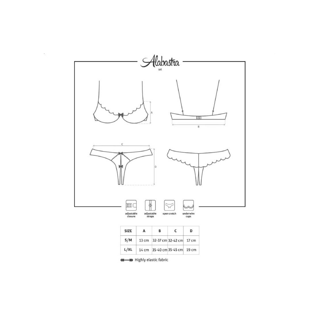  COMPLETINO INTIMO SEXY PER DONNA ALABASTRA