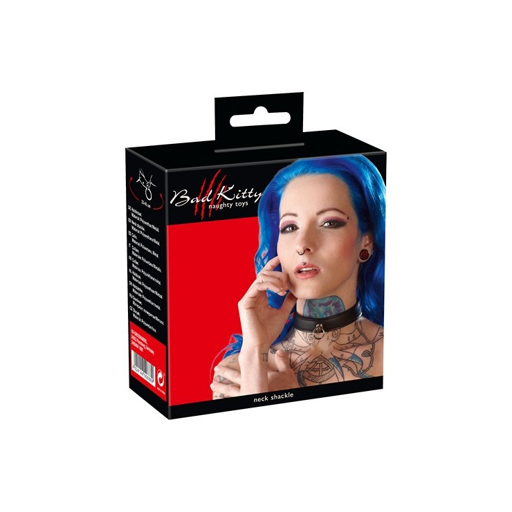 COLLARE IN SIMILPELLE CON ANELLO BAD KITTY 