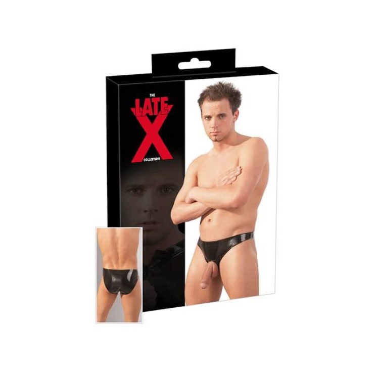 SLIP SEXY ESALTAFALLO NERO IN LATEX 