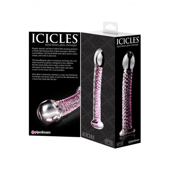  DILDO IN VETRO CON RILIEVI SEX TOY ICICLES No. 53