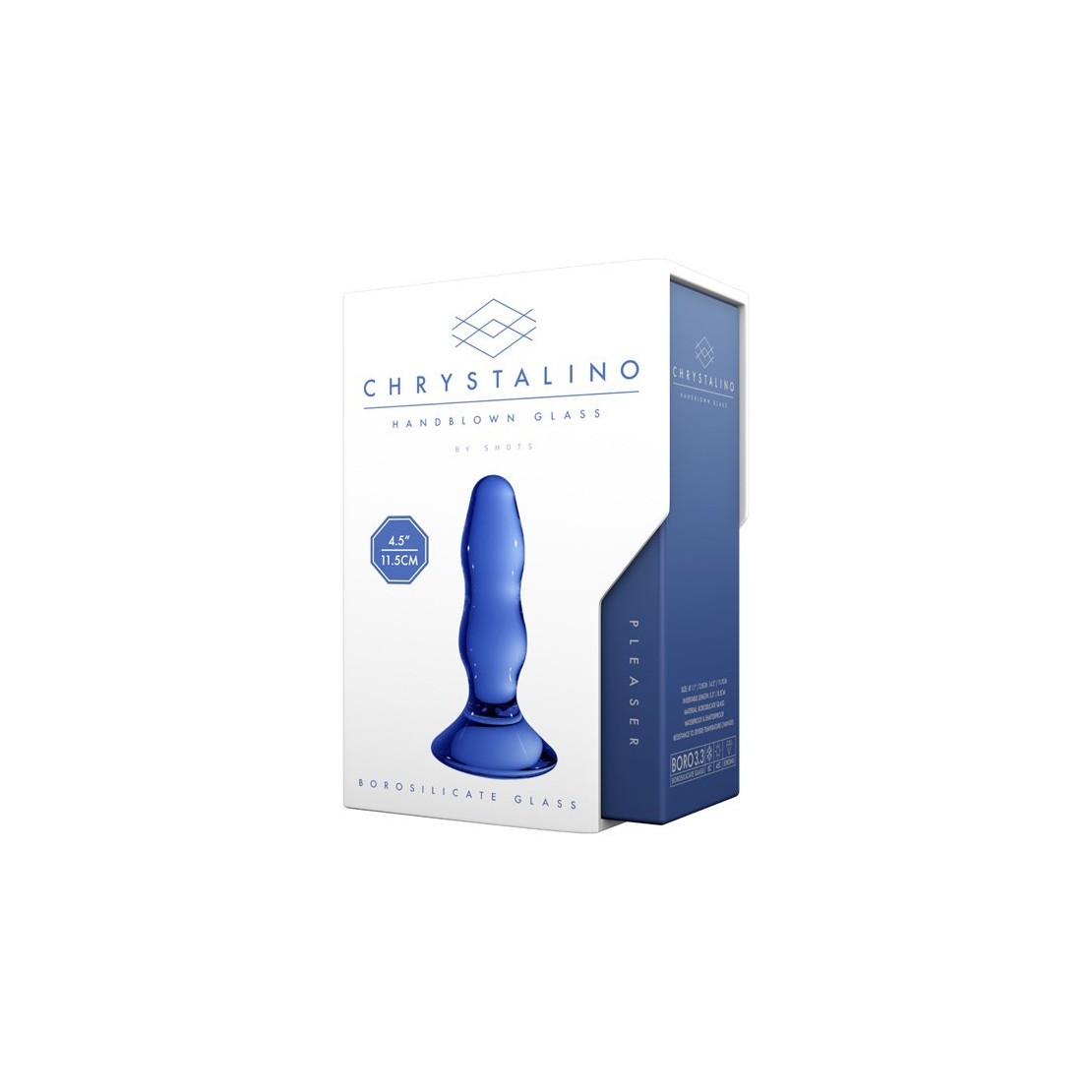 TAPPO ANALE IN VETRO CON BASE SEX TOY CM. 11,5