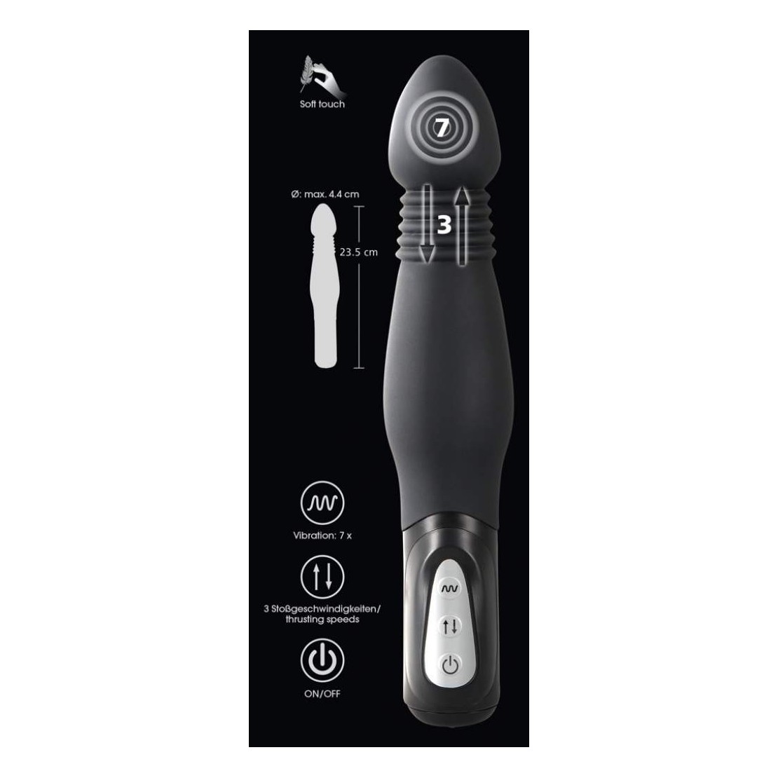 VIBRATORE ANALE SEX TOY CON MOVIMENTO VERTICALE