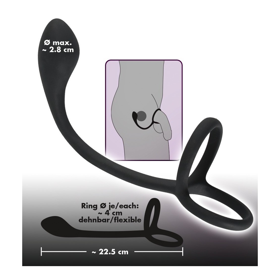 ANELLO DOPPIO PER PENE CON PLUG ANAL