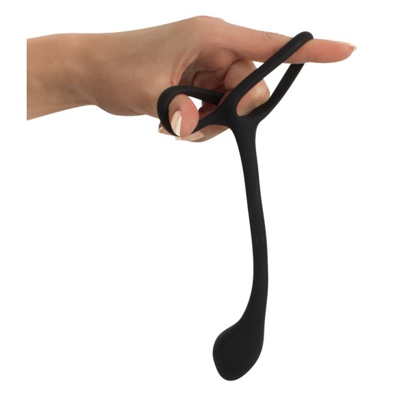 ANELLO DOPPIO PER PENE E TESTICOLI CON PLUG ANALE