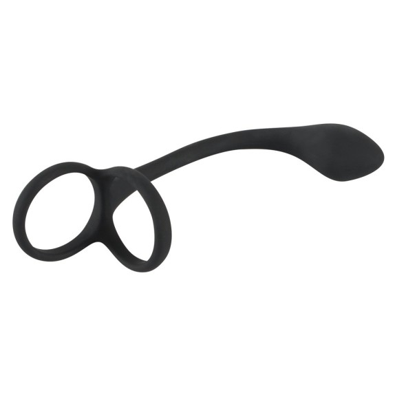 ANELLO DOPPIO PER PENE E TESTICOLI CON PLUG ANALE