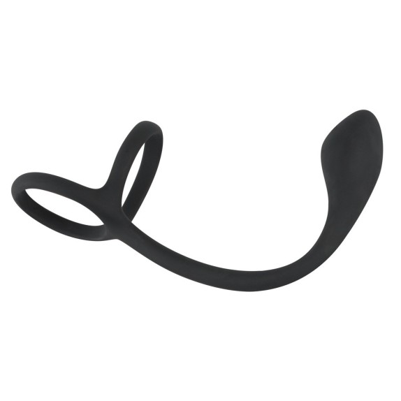 ANELLO DOPPIO PER PENE E TESTICOLI CON PLUG ANALE