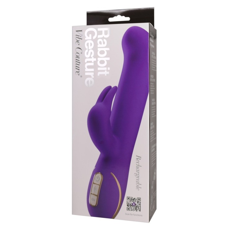 VIBRATORE RABBIT RICARICABILE SEX TOY IN SILICONE GESTURE
